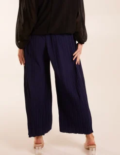 Wide Leg Pleated Trousers