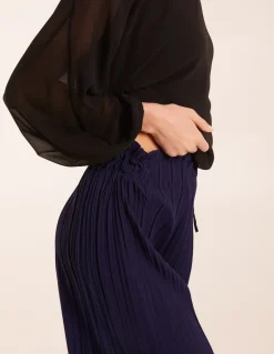 Wide Leg Pleated Trousers