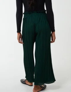 Wide Leg Pleated Trousers