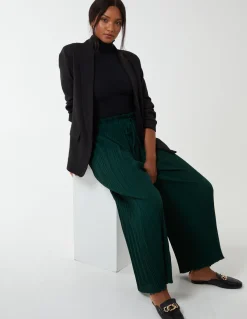 Wide Leg Pleated Trousers
