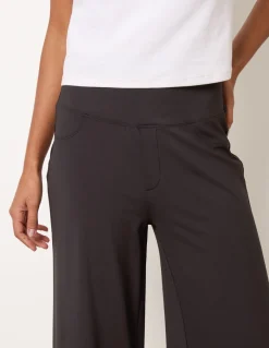 Wide Leg Soft Touch Trousers With Stretch