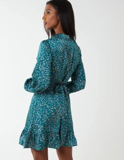 Wrap Bust Mini Shirt Dress