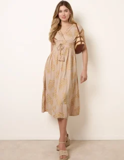 Wrap Front Beaded Dress