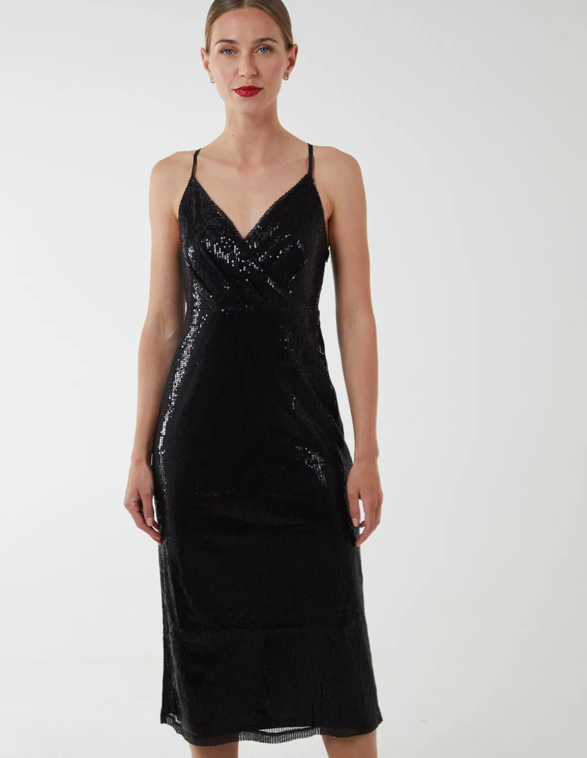 Wrap Front Cami Midi Dress