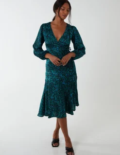 Wrap Front Midi Dress