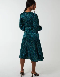 Wrap Front Midi Dress