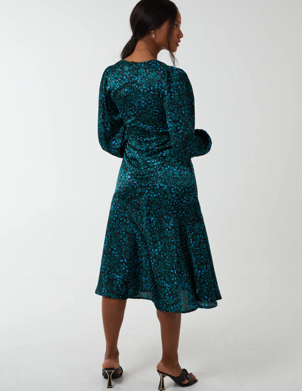 Wrap Front Midi Dress