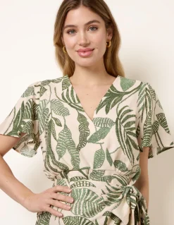 Wrap Front Sarong Mini Dress