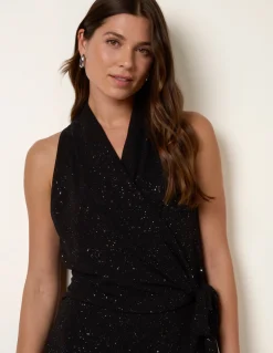 Wrap Knit Halter Shape Dress