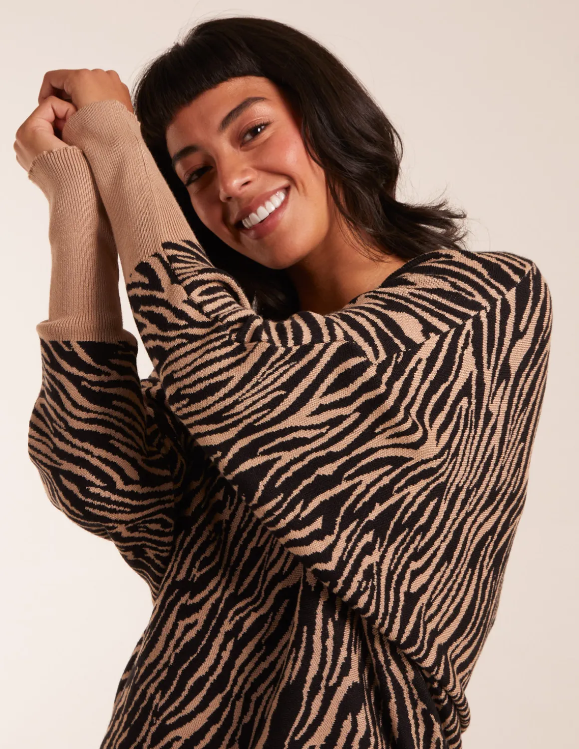 Zebra V-Neck Jumper