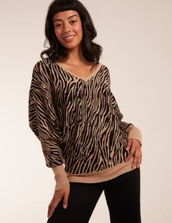 Zebra V-Neck Jumper