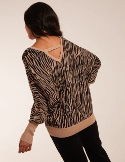 Zebra V-Neck Jumper