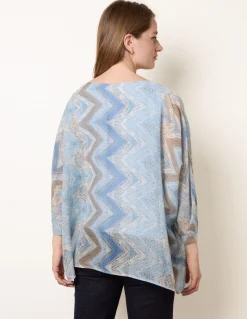 Zig Zag Round Neck Oversized Top