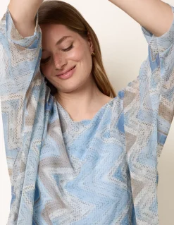 Zig Zag Round Neck Oversized Top