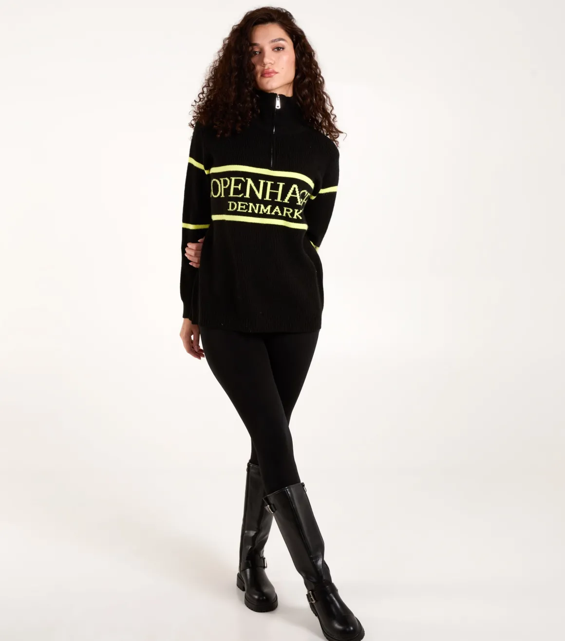 Zip Neck Logo Jumper